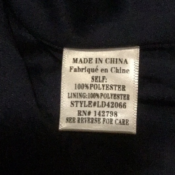 Love Riche Navy Blue Floral Ruffle Sleeves Chiffon Lined Dress NWT - Picture 9 of 10